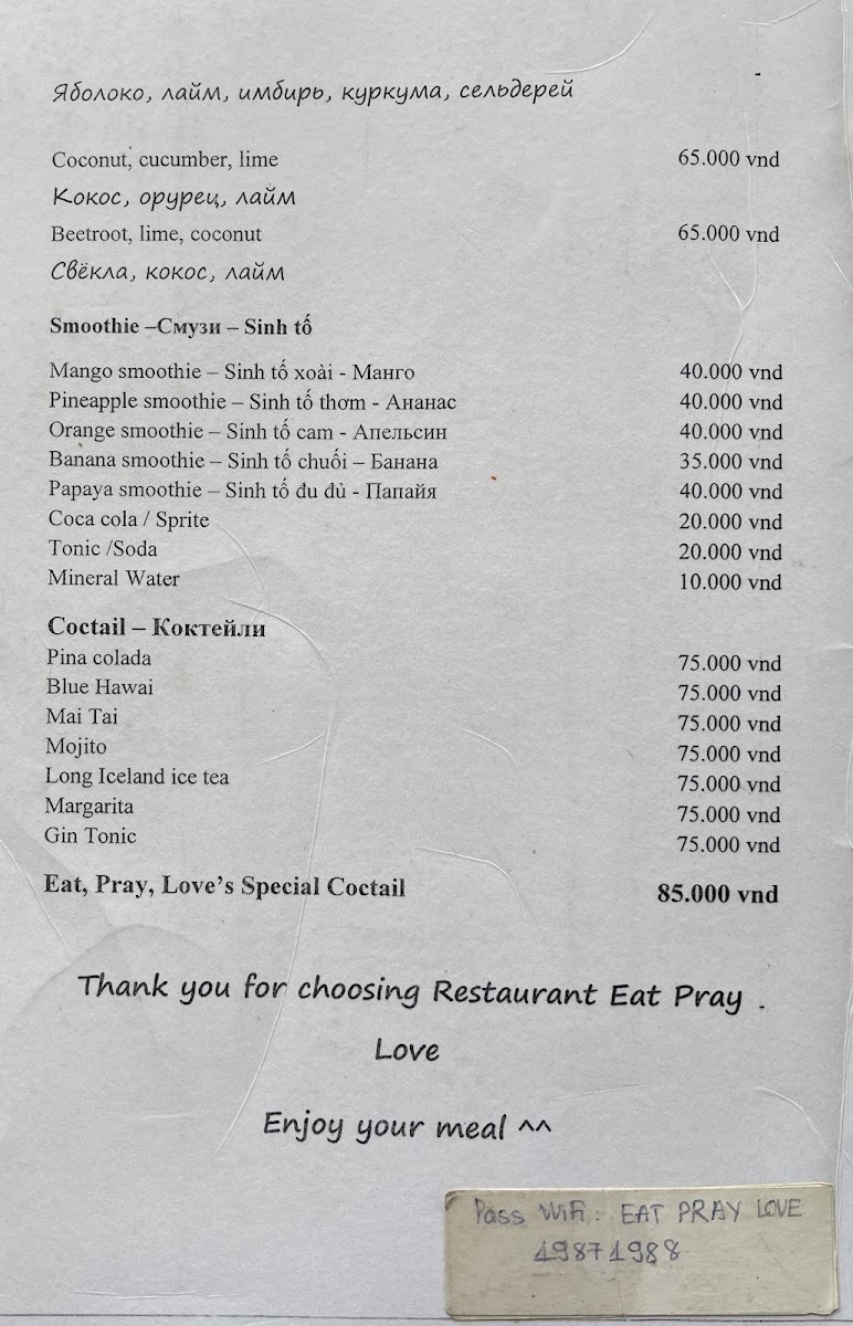 Menu Restaurant Eat Pray Love Phu Quoc-2